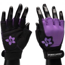 Перчатки для фитнеса женские замш (черно-фиолетовые) X11