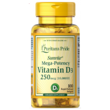 Vitamin D3 250 mcg (10,000IU), 100 Softgels