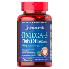 Omega-3 Fish Oil 1000mg, 100 softgels